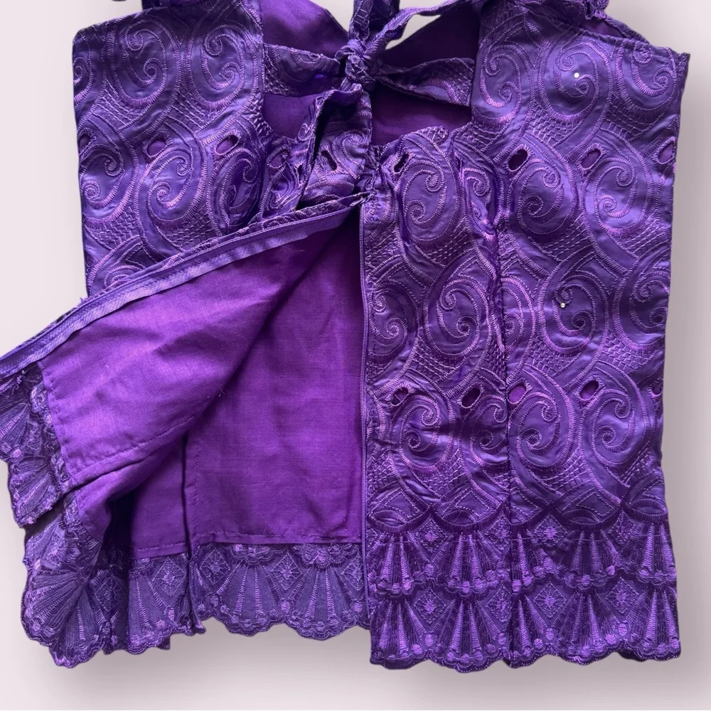 Vintage Purple Skirt Set with Top, Whimsygoth Witchcore Regency Vibes - Picture 7 of 14